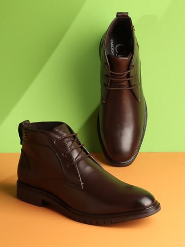 Image of Carlton London Men's Chelsea Boots With Lace-Up Round Toe Casual Boots, Party Use