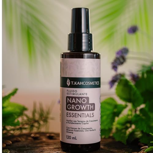 T.KAH COSMETICS Fluído Estimulante Nanogrowth 120 mL Ouro Unissex-Adultos para Cabelo Frágil com Afi
