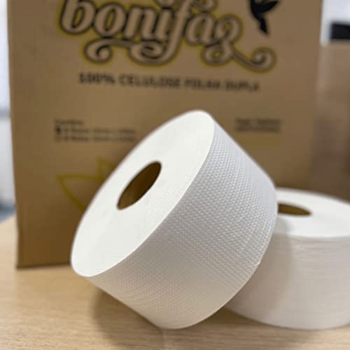 Papel Higiênico Rolão 100% Celulose Folha dupla Bonifaz 8 rolos de 200 metros