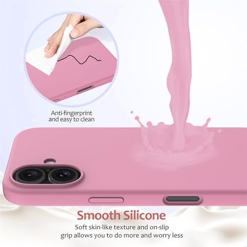 Image of ArmourPro Silicone Back Case for iPhone 16, Soft-Touch Case | Pink