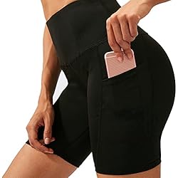 Pantalones Cortos Deportivos para Mujer,Pantalone Corto Correr Yoga Cintura Alta con Bolsillos,Mallas Cortas para Ciclismo Fitness Control de Barriga Transpirables Sin Costuras No Transparente 5 COTOP Pantalones Cortos Deportivos para Mujer, Pantalone Corto Correr Yoga Cintura Alta con Bolsillos, Mallas Cortas para Ciclismo Fitness Transpirables Sin Costuras No Transparente