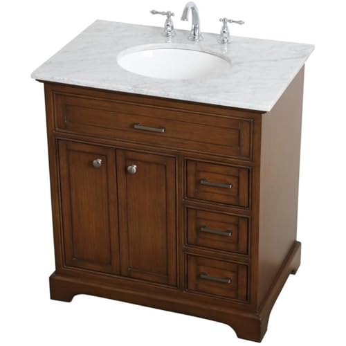32 Inch Single Bathroom Vanity in Teak
