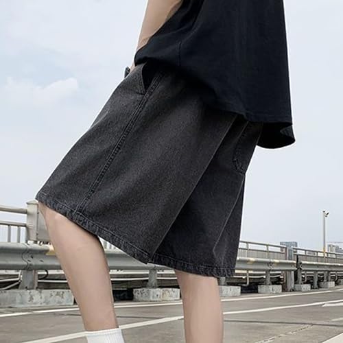 Shorts de mezclilla para hombre con cintura elástica y cordón miniatura 6