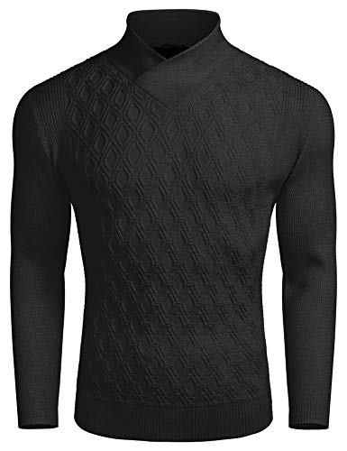 COOFANDY Mens Pullover Sweaters Fashion Diamond Knit Sweater Stylish Knitwear Lightweight Jumper4