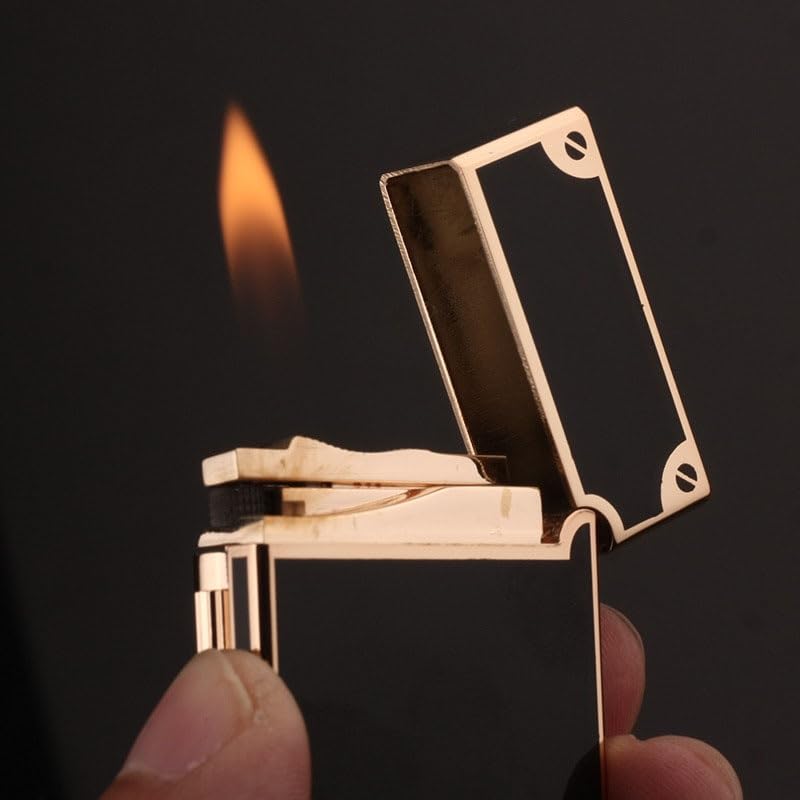 Encendedor retro flip recargable de butano rojo miniatura 3