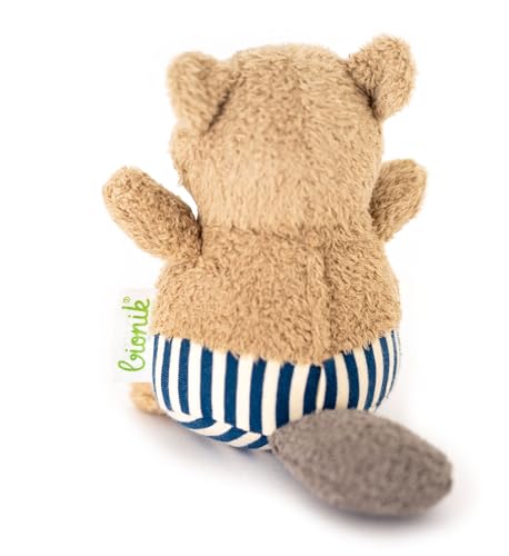 bionik by BioKinder Original Kuscheltier Biber Brunolino | für Babys aus Baumwolle | vegan, ca. 12 cm