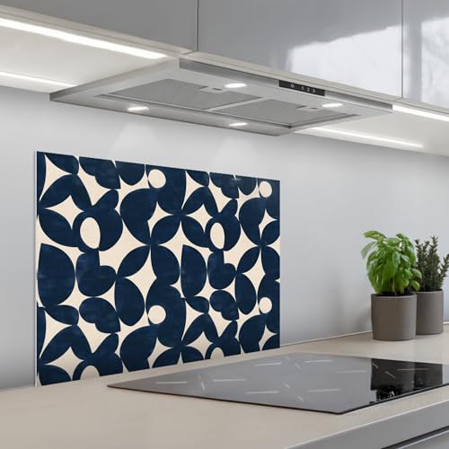 KitchenYeah© Credence Adhesive Pour Cuisine 50x70 cm Panneau Mural Adhesif Fond De Hotte Plaque Pvc Murale Peel And Stick Protege Mur Moderne - Géométrique...