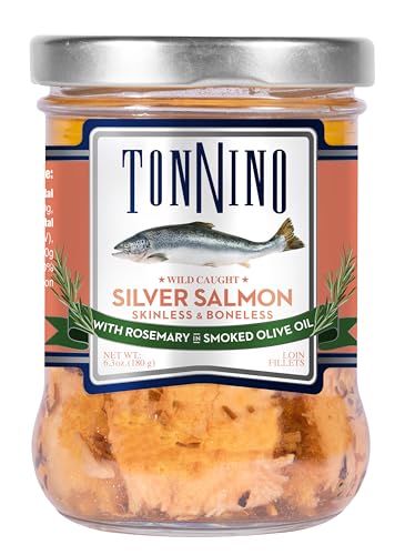 Tonnino Salmon Silver Fish in Rosemary Olive Oil, 6-Pack