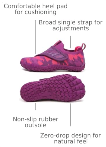 Image of KUBUA Multifunctional Kids Water Shoes Boys Girls Quick Dry Swim Aqua Socks | Wide Toe Box, Lightweight, Barefoot-Style, Breathable, Beach, Pool, Kayak, Water Parks, Hiking, Toddler, Little Kid, Big Kid