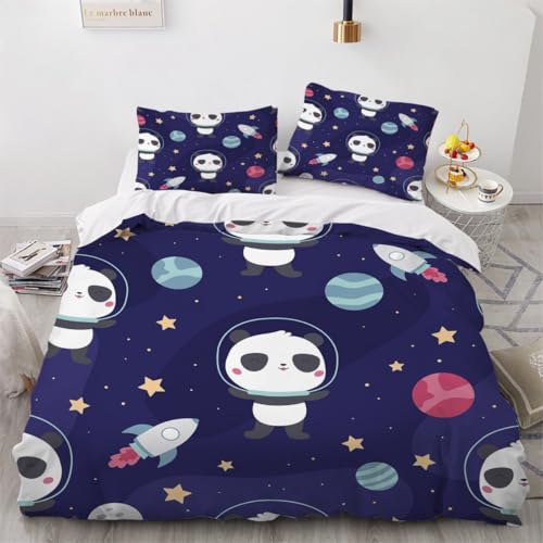 Housse de couette 140x200cm fermeture éclair microfibres panda - 2