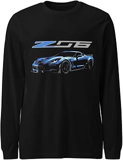 2014-2019 C7 Sports Car Z06 Blue Custom Speed Lovers Vette Owners Drivers Long Sleeve Tee for Car Shows