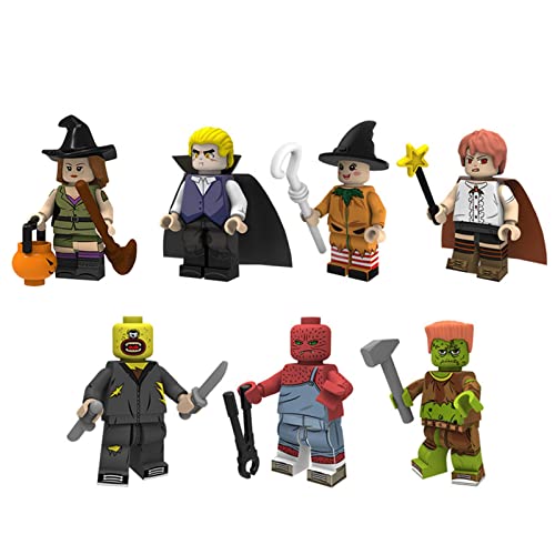 7 Pièces Blocs Construction Minifigures Halloween Série,Figurines D'action Jouets Calendrier L'avent Collection Personnalisées,Gâteau Cadeaux D'anniversaire Cover