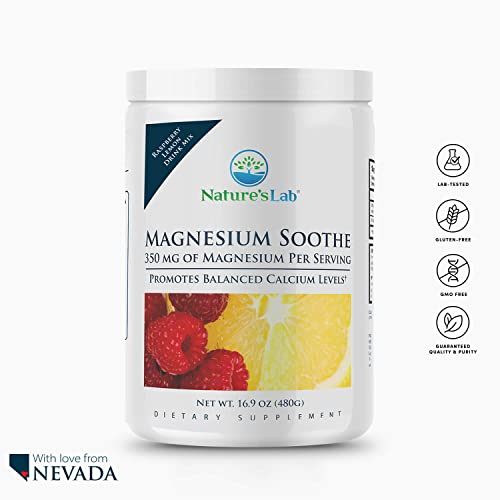 Nature's Lab Magnesium Soothe Powder 350Mg - Promotes Balanced Calcium Levels, Muscle & Nerve Function, Energy Production, And Overall Cardiovascular Health - 16.9 Oz (100 Servings) #TOP4