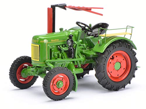 Schuco 450262900 Fendt F20G Dieselross, Traktor mit Mähbalken, Modellauto, 1:43, grün