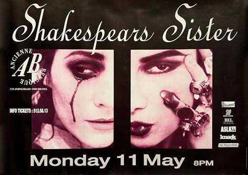 Affiche murale Shakespears Sister poster de collection Belgique 1992 70x100cm