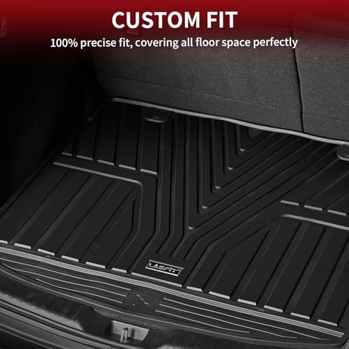 Image of LASFIT Cargo Liner for Honda CR-V 2023-2026 (Gasoline & Hybrid & e:FCEV) | All Weather Custom Fit Anti-Slip Pet Friendly Easy Clean TPE Trunk Mat (Upper Position), Cargo Only Black