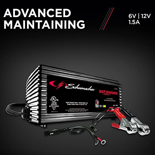 Schumacher Sc1355 Fully Automatic Battery Maintainer - 1.5 Amp, 6/12V - For Car, Power Sport, Or Marine Batteries #TOP3