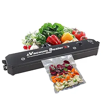 ORILEY Vacuum Sealer Machine Powerful Electric Automatic Air Sealing Vacuum Packing Machine with 15 Preservation Bags for Fresh Fruits, Meat and Vegetables (90W)