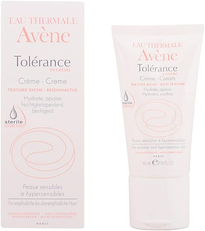 Avรจne Tolerance Extreme Cream, Sterile Hydrating Face Moisturizer for Sensitive Skin, Fragrance, Paraben, Soy, Gluten Free, 1.6 oz