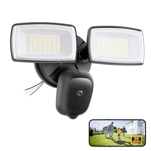 Onforu 2K Hardwired Floodlight Camera 3500LM Motion Activated Outdoor Security Camera 5G/2.4G WiFi Color Night Vision | 2-Way Audio | Siren | 24/7 Recording | IP65 Weatherproof | Works with Alexa