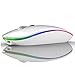 Produktbild Bluetooth Maus Kabellose Wireless Mouse, LED Funkmaus wiederaufladbar, leise Schnurlo 2.4GHz Kabellos Optische Maus mit USB Nano Empfänger für PC/Tablet/Laptop Computer (Weiß)