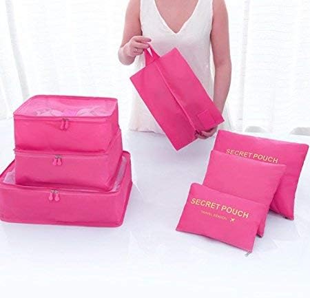 Miniatura 6 de Juego de 7 cubos de equipaje para viajes, organizadores de equipaje con bolsa para zapatos, bolsas de compresión para ropa, maleta, bolsa de