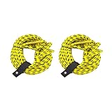 Guihydur 2 cuerdas de remolque de de 60 pies, cuerda de esquí acuático resistente, 1-3 personas, para tubos remolcables, cuerda de remolque para tabla de rodillas