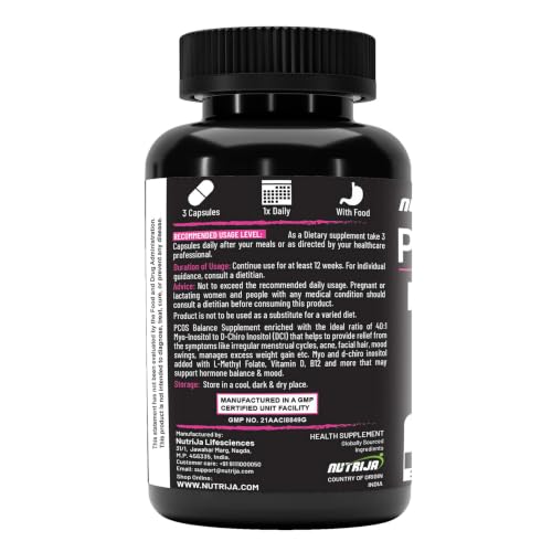 Image of NutriJa PCOS Supplement for Women - Myo-Inositol 2000mg & D-Chiro Inositol 40:1 with Berberine - Supports Hormonal Health, Women's Wellness & Metabolic Support - 90 Veg Capsules