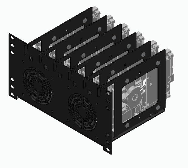 Support de disque dur 10" 3U pour 6 HDD 3.5 en acier robuste - 4