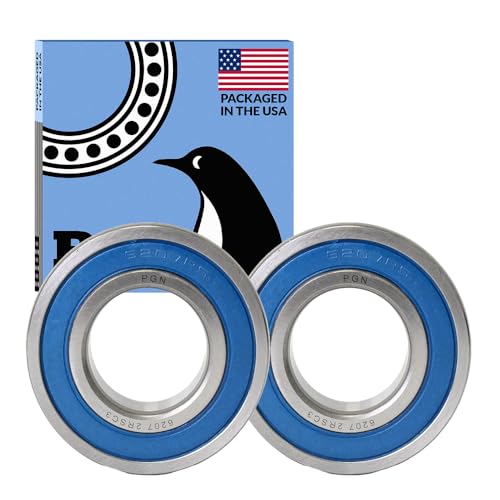 PGN (2 Pack) 6207-2RS Bearing - Lubricated Chrome Steel Sealed