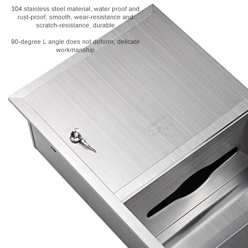 Prysznic ze stali nierdzewnej, wodoodporny, zamykany, wpuszczany, dozownik ręczników papierowych z pojemnikiem na odpady, satynowe wykończenie, do hotelu, restauracji, łazienki, srebrny