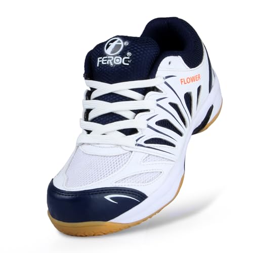 Image of FEROC Kids Badminton Shoes (Non Marking) Active Grip Lightweight & Durable Sole for Boys Girl Kids