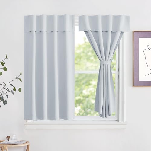 NICETOWN Short Blackout Curtain for Baby Room Thermal Insulated Self Adhesive Curtain Panel for Office/Closet/RV Camper, 42 inches Wide x 48 Inches Lo