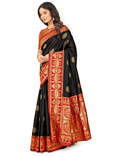 Image of Avantika Fashion Women's Trendy Kanjivaram Soft Lichi Silk Saree With Blouse Piece