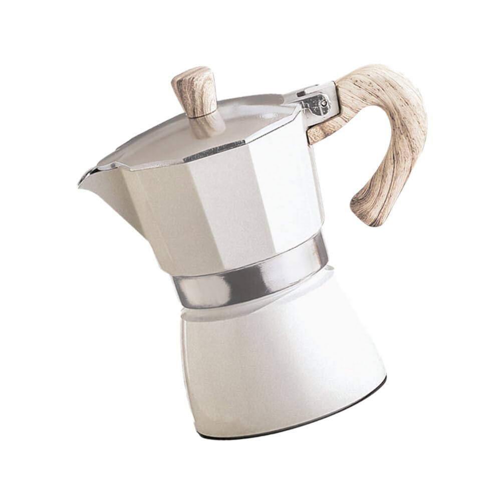 YARNOW Caffettiera Mocha in Alluminio da 300ml Manico Ergonomico per Ufficio e Cucina, Esterna Resistente e Estrazione del Caffè