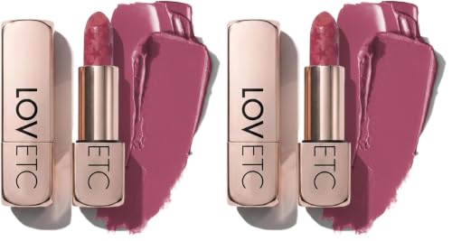 Image of LOVETC Moisture Shine Satin Lipstick, Transfer-Proof, Festive Crush, 4g (Pack of 2)