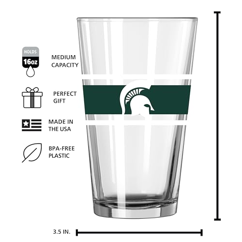Image of Logo Brands NCAA 16 oz Pint Glass - Durable Glass With Bold Team Color- Chip-Resistant Rim Drinkware For Fans, Tailgates, Home Bars & Everyday Use