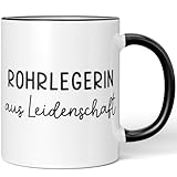 JUNIWORDS Tasse, Rohrlegerin aus Leidenschaft, Schwarz (6657877)