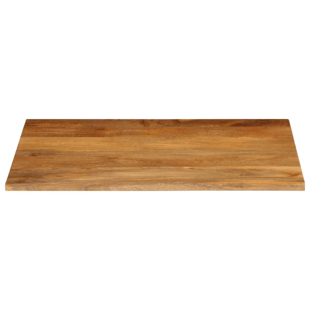 Piano Tavolo Bordi Vivi 100x80x2,5 cm Legno Massello di Mango
