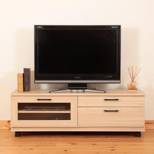 MAXZEN テレビ台 32型対応 40型対応 ローボード テレビボード 木目 テレビラック 118cm 収納 コード穴付き リビングボード 棚 TV台 TVボード おしゃれ 一人暮らし ナチュラル MTS-CS01L マクスゼン