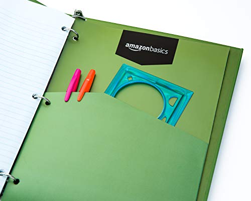 Amazon Basics ¾ Inch 3-Ring Binder Holds 100 Loose-Leaf Paper Sheets 10.5” X 8” or 11” X 8.5”, Metal-Colored Design in Orange and Olive Colors – 2-Pack - Thumbnail 3