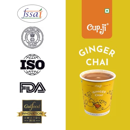 Image of Cup-Ji Ginger Chai Premix Cups | Instant Tea | Pack of 2 | Each Cup Size 210 ml | Kadak Ghar-Wali | No Added Sugar | On the Go | Easy Prep | For Office and Travel
