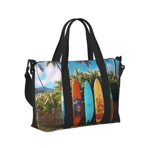 Travel Duffel Bag for Men Gym Bag, Surf's up Surfboard Luggage Bag with Shoulder Strap, Large Gym Tote Bag for Women, Weekender Overnight Bag, Foldable Carry on Bag for Airplane2