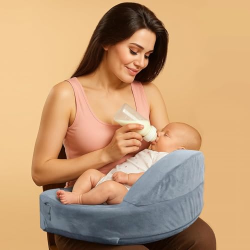 TABKSOLA Stillkissen mit Sicherheitsumrandung，Ergonomisches, Komfortables Plus-Size-Fütterungskissen, Memory Schaumkern und abnehmbarem, waschbarem Bezug