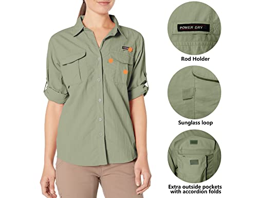 Little Donkey Andy Women's Upf 50+ Uv Protection Shirt, Long Sleeve Fishing Shirt, Breathable And Fast Dry B.tea M #TOP2