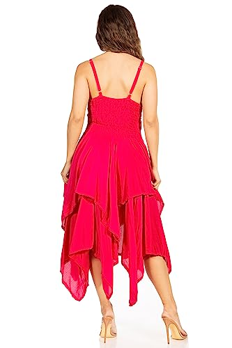 Image of Sakkas Lady Mary Jacquard Corset Style Bodice Lightweight Handkerchief Hem Dress