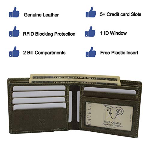 Wallet for Men’s - Genuine Leather Slim Bifold RFID Blocking Packed in Stylish Gift Box USA Series (Green)2