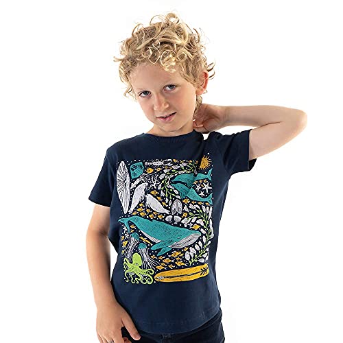 Image of Mightly Boys and Girls' Crewneck Short Sleeve T Shirts | 100% Organic Cotton, Colorful, Soft & Basic Crewneck Tee for Kids