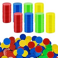 VFFNFF 400 Stücke Kunststoff Pokerchips, 4 Farben 0,98 Zoll Zählchips für Kinder Spiel Mathematik Zählen Bingospiel Blanko Kunststoffzähler für Kinder Belohnung