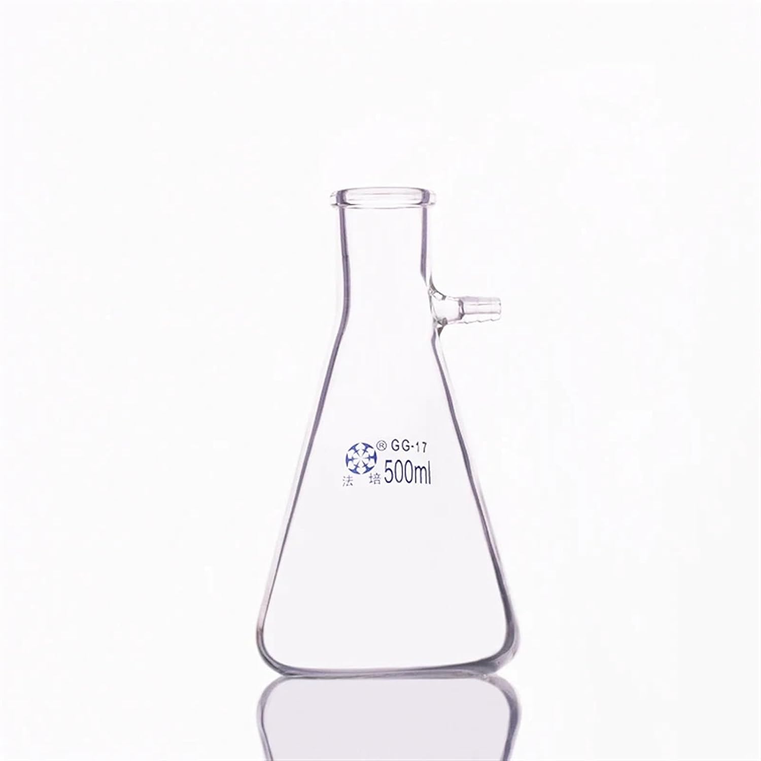 Filtering Flask with Side Tubulature,Capacity 500ml,Triangle with tubules,Filter Erlenmeyer Bottle